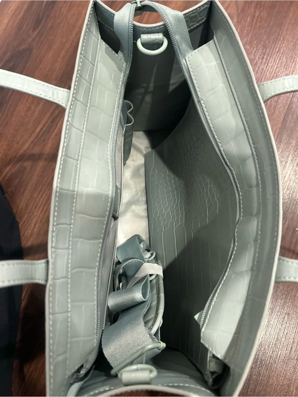 New Beis mini work tote in slate croc - Picture 9 of 14